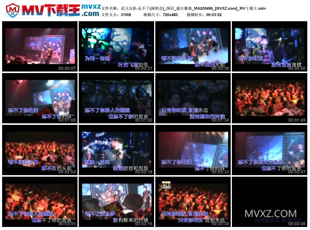 花儿乐队-忘不了(演唱会)_国语_流行歌曲_MA205496